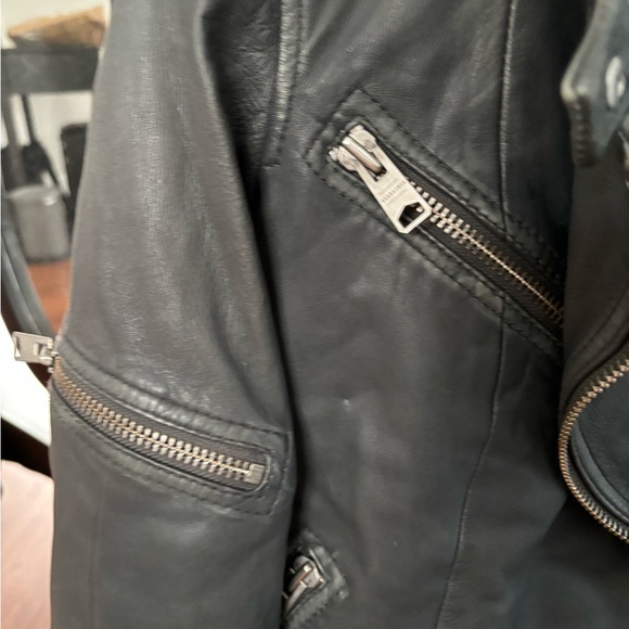 NWOT ALLSAINTS LEATHER JACKET SIZE 6 - Picture 2 of 5